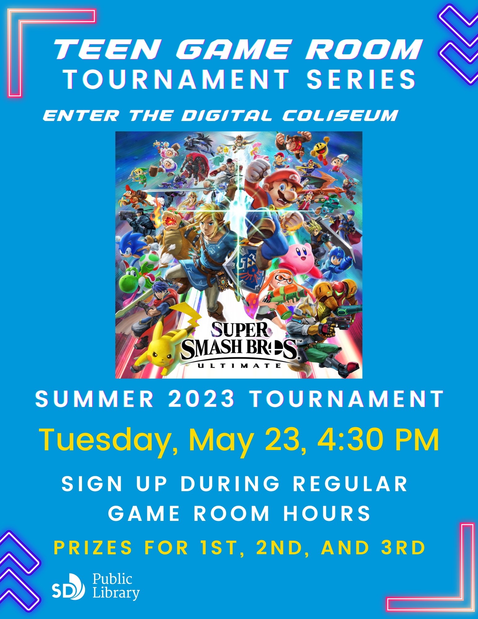 Teen Game Room Tournament Series Super Smash Bros. Ultimate Summer